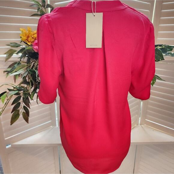 JOIE RED NEW BLOUSE SILK SIZE MEDIUM - Picture 4 of 6